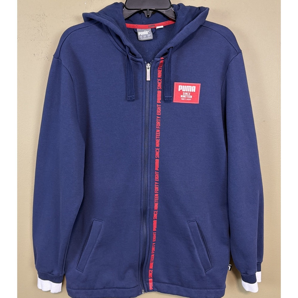 PUMA Men's Rebel Block Full Zip Hoodie Sweatshirt Spellout Size Small NWOT